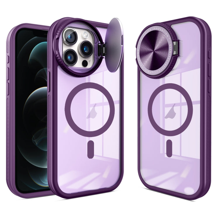 For iPhone 12 Pro Max Round Camshield MagSafe TPU Hybrid PC Phone Case(Purple) - iPhone 12 Pro Max Cases by buy2fix | Online Shopping UK | buy2fix