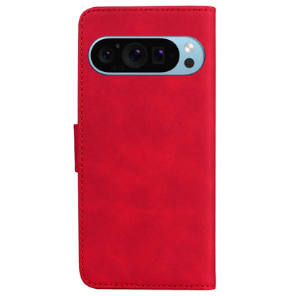 For Google Pixel 9 Skin Feel Pure Color Flip Leather Phone Case(Red) - Google Cases by buy2fix | Online Shopping UK | buy2fix