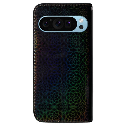 For Google Pixel 9 Pro Colorful Magnetic Buckle Leather Phone Case(Black) - Google Cases by buy2fix | Online Shopping UK | buy2fix