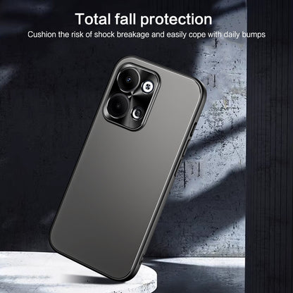 For OPPO Reno9 Pro+ R-JUST RJ-61 Electroplating Frosted TPU + PC Phone Case(Silver) - OPPO Cases by R-JUST | Online Shopping UK | buy2fix