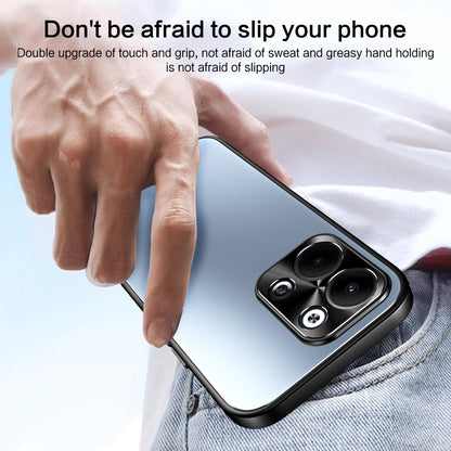 For OPPO Reno9 / Reno9 Pro R-JUST RJ-61 Electroplating Frosted TPU + PC Phone Case with Holder(Silver) - OPPO Cases by R-JUST | Online Shopping UK | buy2fix