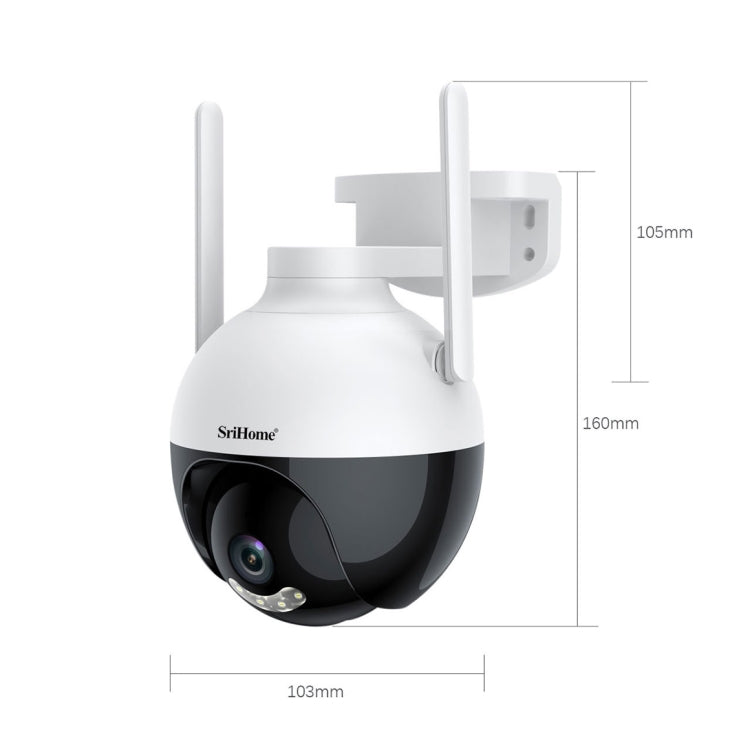 SriHome SH045 2MP DC5V IP66 Waterproof AI Auto Tracking Night Vision WiFi HD Camera(EU Plug) - Wireless Camera by SriHome | Online Shopping UK | buy2fix