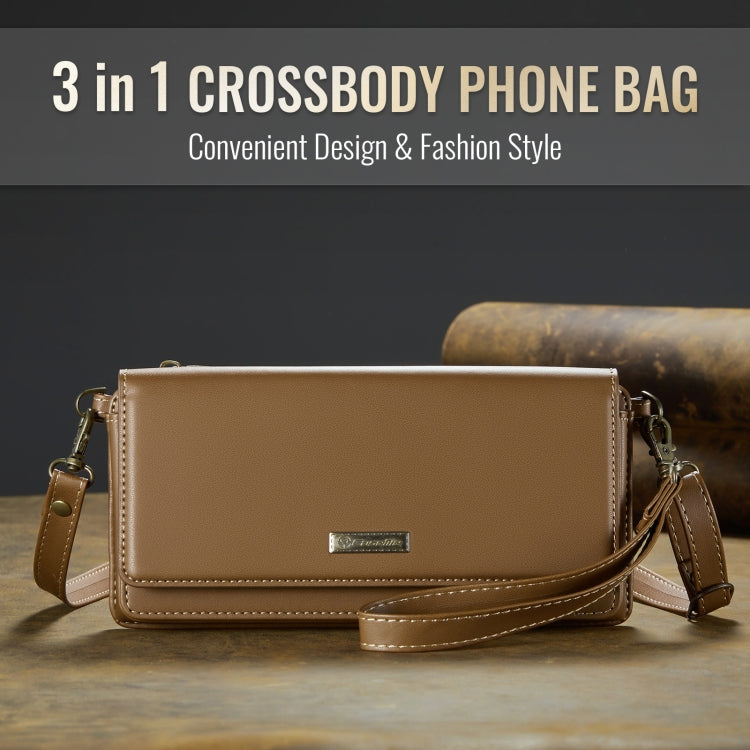 CaseMe Me30 Multi Functional Diagonal Cross Bag Phone Case(Brown) -  by CaseMe | Online Shopping UK | buy2fix