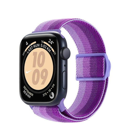 For Apple Watch Ultra 2 49mm Carbon Fiber Texture Snap Buckle Nylon Watch Band(Gradient Purple) - Watch Bands by buy2fix | Online Shopping UK | buy2fix