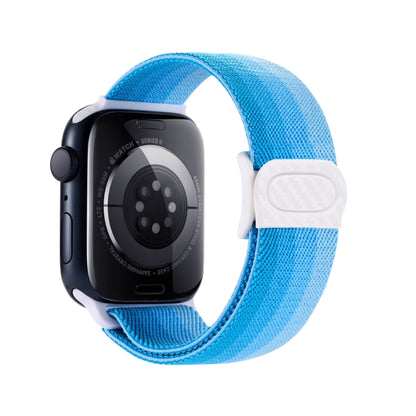 For Apple Watch Ultra 49mm Carbon Fiber Texture Snap Buckle Nylon Watch Band(Gradient Blue) - Watch Bands by buy2fix | Online Shopping UK | buy2fix