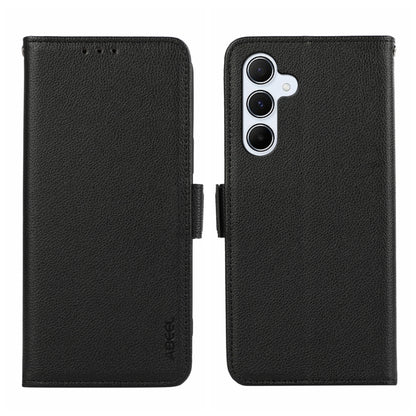 For Samsung Galaxy S24+ 5G ABEEL Side-Magnetic Litchi Pattern Leather RFID Phone Case(Black) - Galaxy S24+ 5G Cases by buy2fix | Online Shopping UK | buy2fix