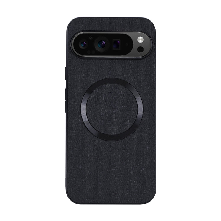 For Google Pixel 9 Pro CD Magnetic Ring Cloth Texture PU Phone Case(Black) - Google Cases by buy2fix | Online Shopping UK | buy2fix