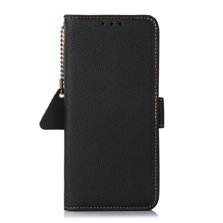 For OnePlus CE4 5G Global Side-Magnetic TJ Genuine Leather RFID Phone Case(Black) - OnePlus Cases by buy2fix | Online Shopping UK | buy2fix
