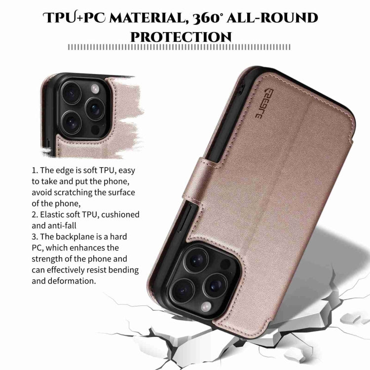 For iPhone 14 Pro ESEBLE E1 Nappa Texture MagSafe Holder Leather Phone Case(Rose Gold) - iPhone 14 Pro Cases by ESEBLE | Online Shopping UK | buy2fix