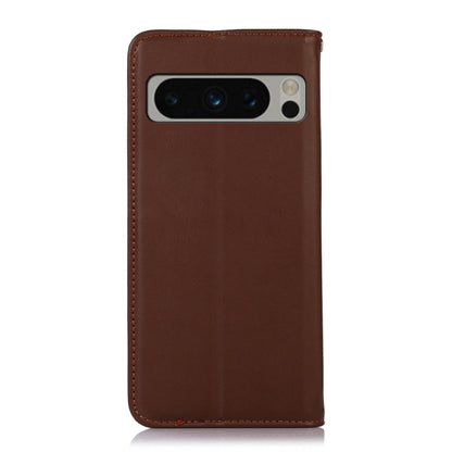 For Google Pixel 9 Pro KHAZNEH Nappa Top Layer Cowhide Leather Phone Case(Brown) - Google Cases by buy2fix | Online Shopping UK | buy2fix