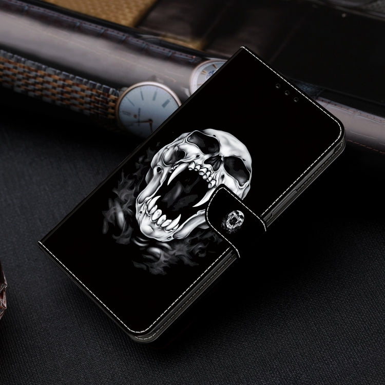 For Google Pixel 9 Crystal Painted Leather Phone case(Skull) - Google Cases by buy2fix | Online Shopping UK | buy2fix