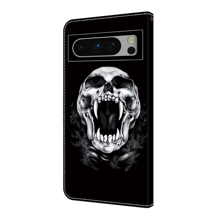 For Google Pixel 9 Crystal Painted Leather Phone case(Skull) - Google Cases by buy2fix | Online Shopping UK | buy2fix