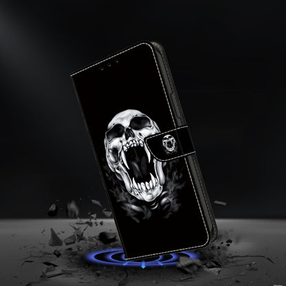 For Google Pixel 9 Crystal Painted Leather Phone case(Skull) - Google Cases by buy2fix | Online Shopping UK | buy2fix