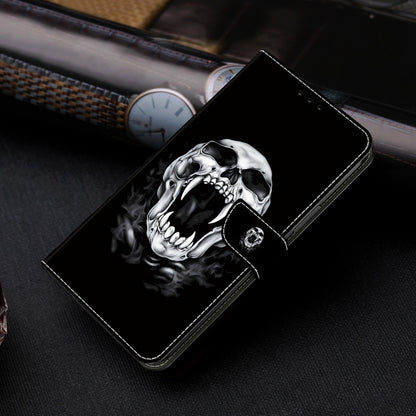 For Google Pixel 9 Pro Crystal Painted Leather Phone case(Skull) - Google Cases by buy2fix | Online Shopping UK | buy2fix