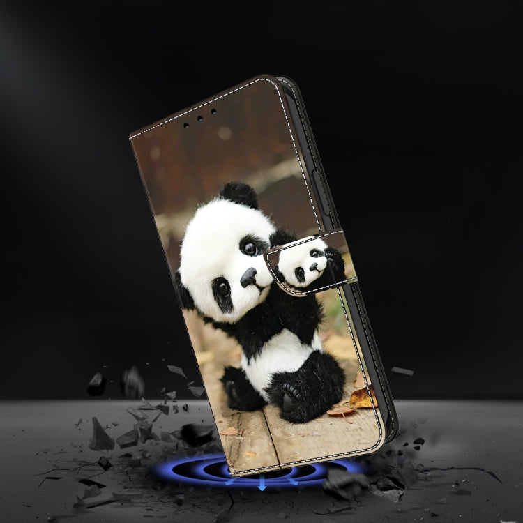 For Google Pixel 9 Pro Crystal Painted Leather Phone case(Panda) - Google Cases by buy2fix | Online Shopping UK | buy2fix