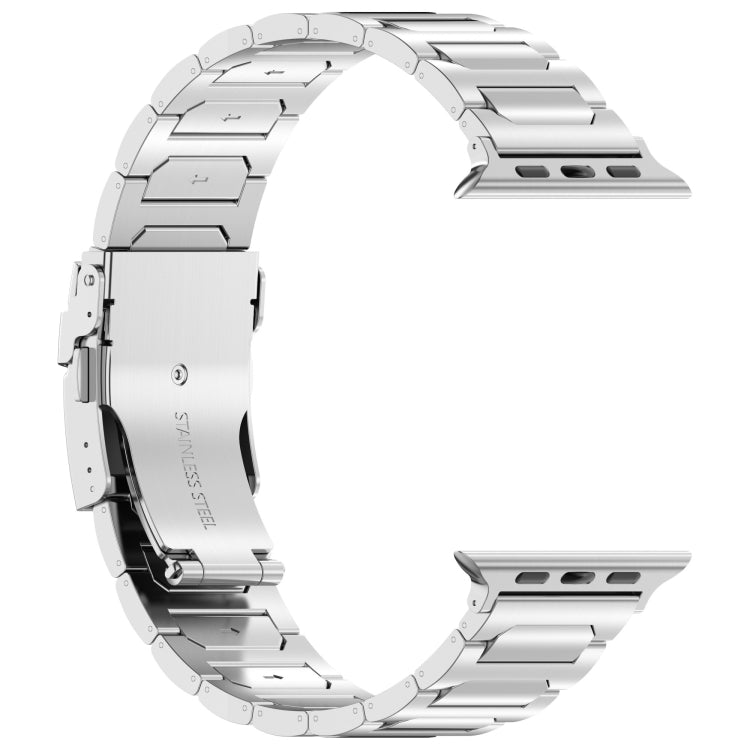 For Apple Watch SE 44mm I-Shaped Titanium Metal Watch Band(Mirror Silver) - Watch Bands by buy2fix | Online Shopping UK | buy2fix