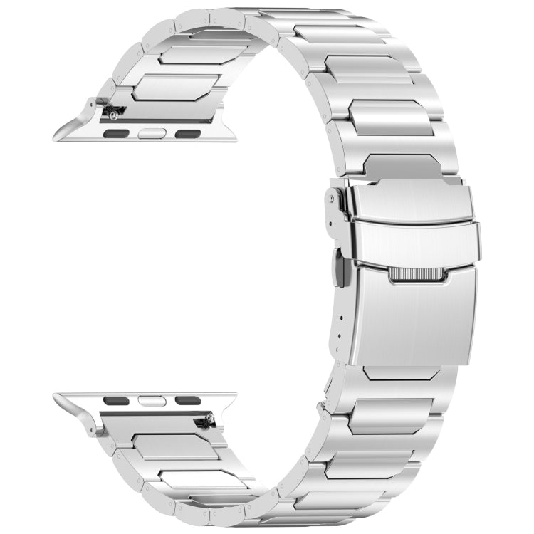 For Apple Watch Series 4 44mm I-Shaped Titanium Metal Watch Band(Mirror Silver) - Watch Bands by buy2fix | Online Shopping UK | buy2fix