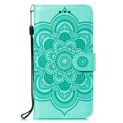 For Google Pixel 9 Sun Mandala Embossing Pattern Phone Leather Case(Green) - Google Cases by buy2fix | Online Shopping UK | buy2fix