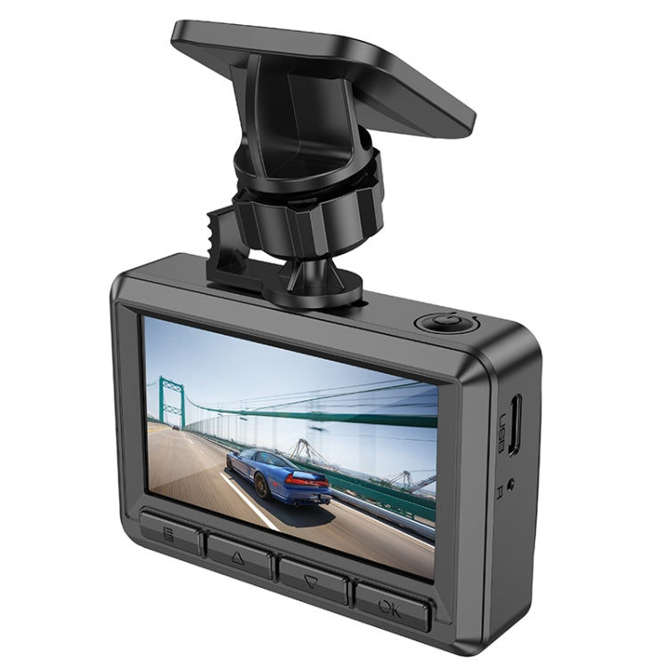hoco DV3 Dual Channel Driving Recorder with Display & Rear Camera(Black) - Car DVRs by hoco | Online Shopping UK | buy2fix