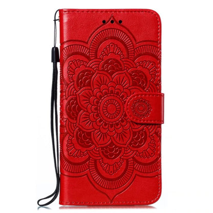 For Motorola Moto G Power 5G 2024 Sun Mandala Embossing Pattern Phone Leather Case(Red) - Motorola Cases by buy2fix | Online Shopping UK | buy2fix