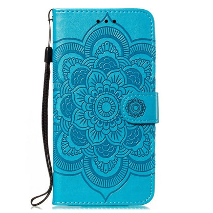 For Motorola Moto G Power 5G 2024 Sun Mandala Embossing Pattern Phone Leather Case(Blue) - Motorola Cases by buy2fix | Online Shopping UK | buy2fix