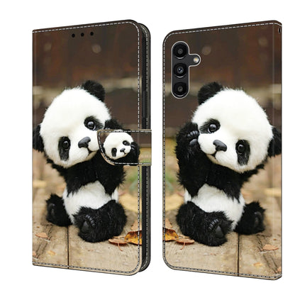 For Samsung Galaxy S22+ 5G Crystal Painted Leather Phone case(Panda) - Galaxy S22+ 5G Cases by buy2fix | Online Shopping UK | buy2fix