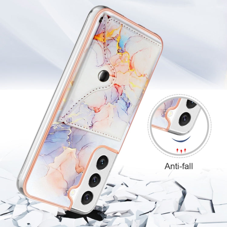 For Samsung Galaxy S22+ 5G Marble Pattern IMD Card Slot Phone Case(Galaxy Marble White) - Galaxy S22+ 5G Cases by buy2fix | Online Shopping UK | buy2fix