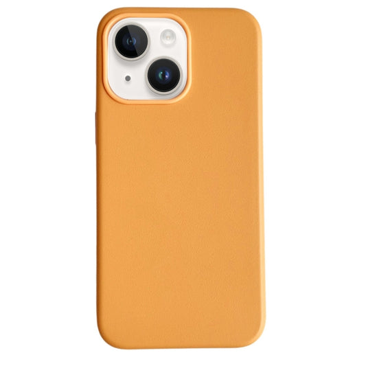 For iPhone 13 Pure Color Leather Magsafe Magnetic Phone Case(Orange) - iPhone 13 Cases by buy2fix | Online Shopping UK | buy2fix