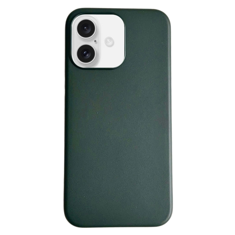 For iPhone 16 Plus Pure Color Leather Magsafe Magnetic Phone Case(Dark Green) - iPhone 16 Plus Cases by buy2fix | Online Shopping UK | buy2fix