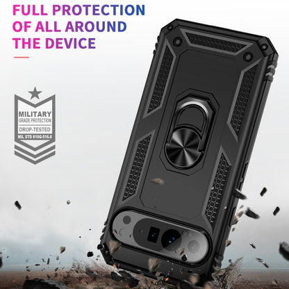 For Google Pixel 9 Pro Shockproof TPU + PC Phone Case with Holder(Black) - Google Cases by buy2fix | Online Shopping UK | buy2fix