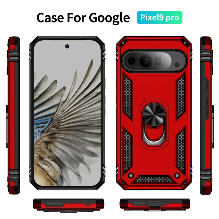 For Google Pixel 9 Pro Shockproof TPU + PC Phone Case with Holder(Red) - Google Cases by buy2fix | Online Shopping UK | buy2fix