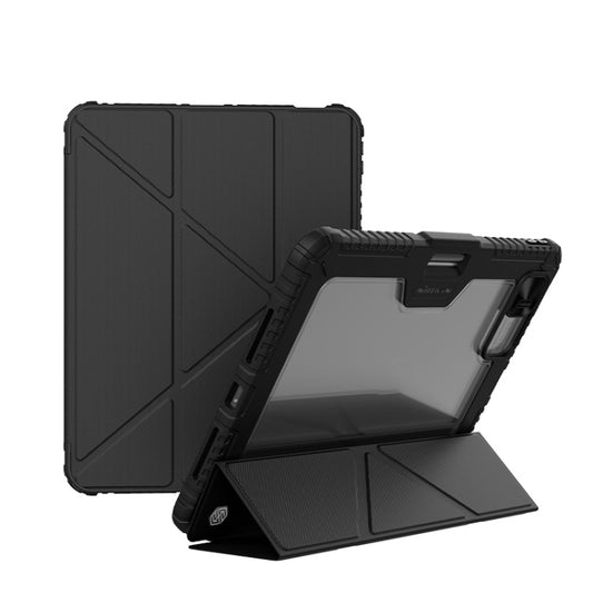 For iPad Pro 13 2024 NILLKIN Bumper Pro Multi-angle Folding Style Tablet Leather Case(Black) - iPad Pro 13 2024 Cases by NILLKIN | Online Shopping UK | buy2fix