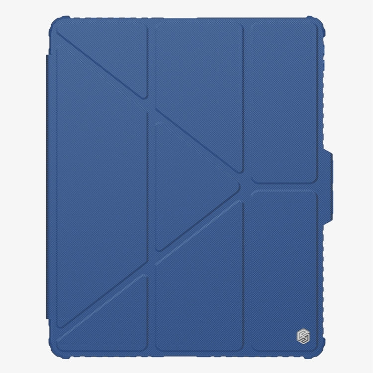 For iPad Pro 13 2024 NILLKIN Bumper Pro Multi-angle Folding Style Tablet Leather Case(Blue) - iPad Pro 13 2024 Cases by NILLKIN | Online Shopping UK | buy2fix