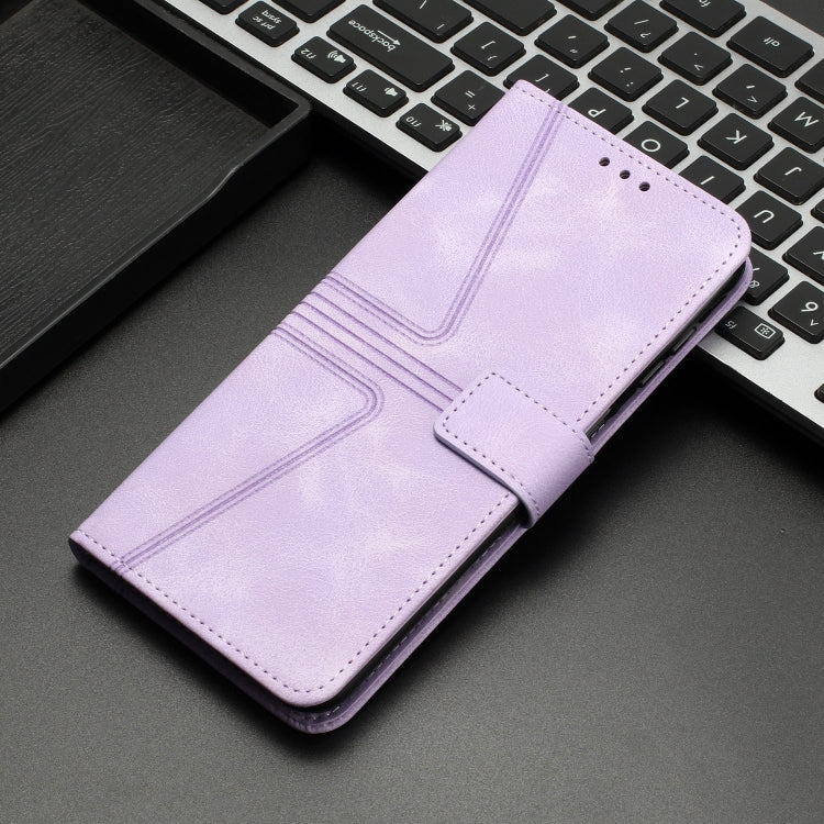 For iPhone 16 Plus Triangle Solid Color Leather Phone Case(Purple) - iPhone 16 Plus Cases by buy2fix | Online Shopping UK | buy2fix