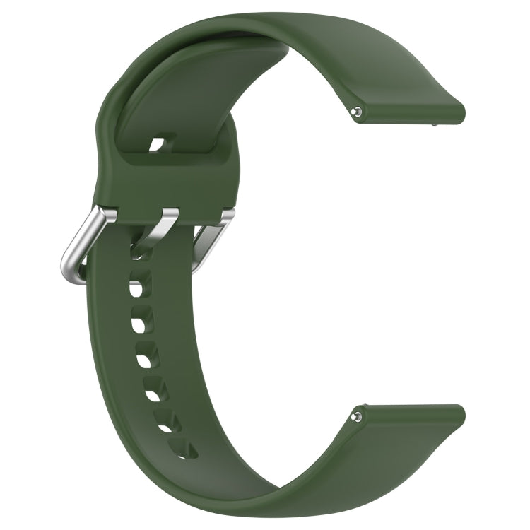 For CMF Watch Pro D395 22mm Solid Color Silver Buckle Silicone Watch Band, Size:L(Army Green) - Watch Bands by buy2fix | Online Shopping UK | buy2fix