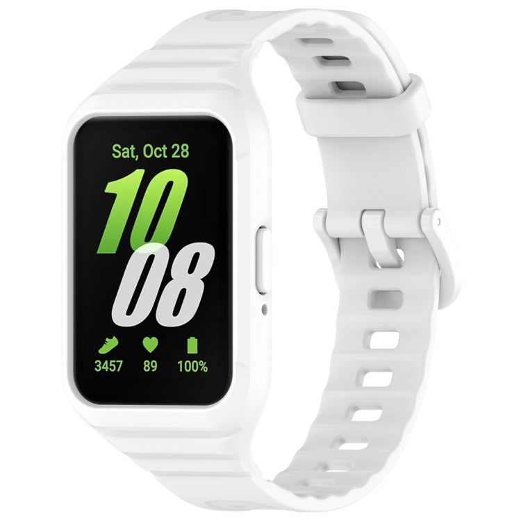 For Samsung Galaxy Fit 3 Solid Color Integrated TPU Watch Band(White) - Watch Bands by buy2fix | Online Shopping UK | buy2fix