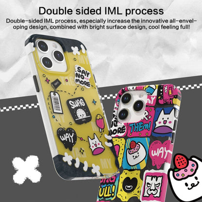 For iPhone 15 Pro Max TGVIS Stylish Series Graffiti Pattern Phone Case(Yellow) - iPhone 15 Pro Max Cases by TGVIS | Online Shopping UK | buy2fix