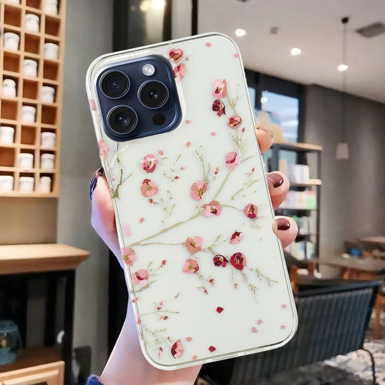 For iPhone 16 Pro Colorful Painting Pattern TPU Phone Case(Red Flowers) - iPhone 16 Pro Cases by buy2fix | Online Shopping UK | buy2fix