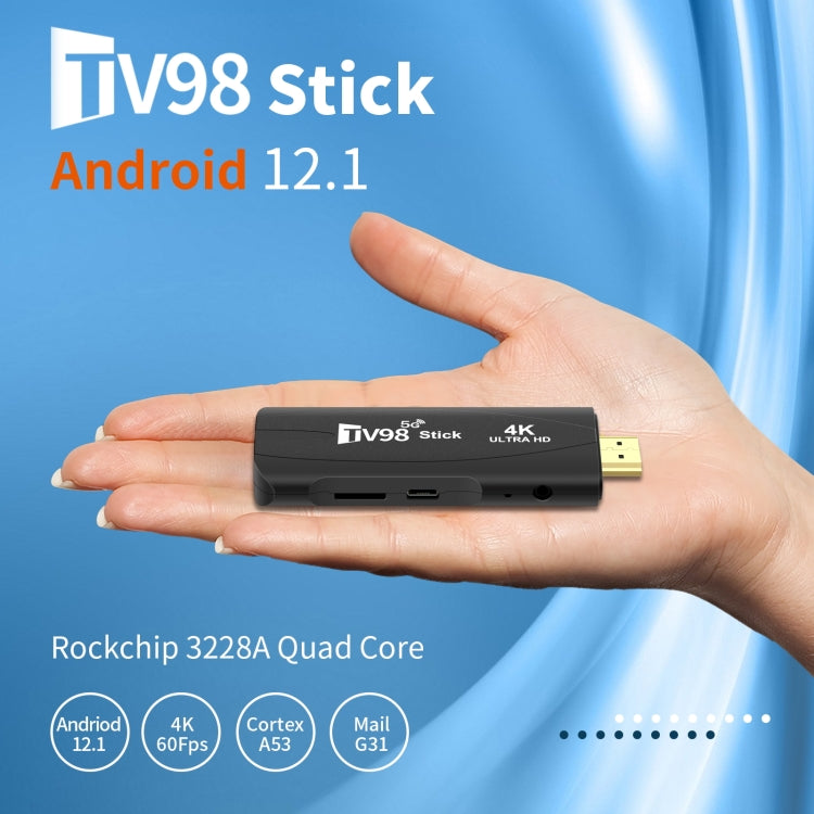 TV98 Rockchip 3228A Quad Core 4K HD Bluetooth Android TV Stick, RAM:2GB+16GB(UK Plug) - Android TV Sticks by buy2fix | Online Shopping UK | buy2fix