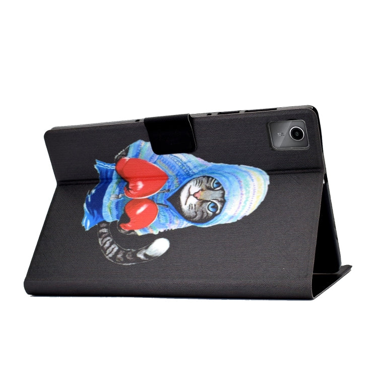 For Lenovo Tab M11 / Xiaoxin Pad 11 2024 Electric Pressed Colored Drawing Smart Leather Tablet Case(Boxing Cat) - Lenovo by buy2fix | Online Shopping UK | buy2fix