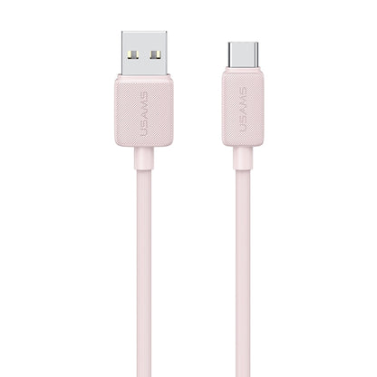 USAMS US-SJ693 USB to USB-C / Type-C 3A Striped Fast Charge Data Cable, Length:2m(Pink) - USB-C & Type-C Cable by USAMS | Online Shopping UK | buy2fix