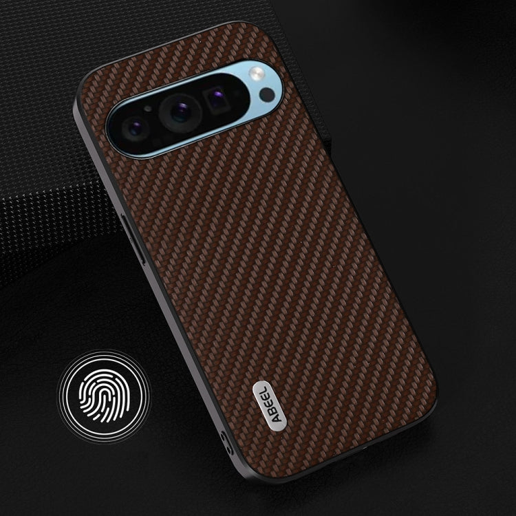 For Google Pixel 9 ABEEL Carbon Fiber Texture Protective Phone Case(Dark Brown) - Google Cases by buy2fix | Online Shopping UK | buy2fix