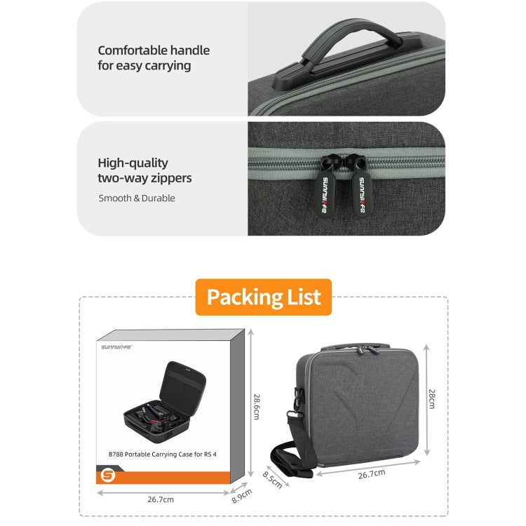 For DJI RS 4 Sunnylife Storage Case Box Suitcase(Black) -  by Sunnylife | Online Shopping UK | buy2fix