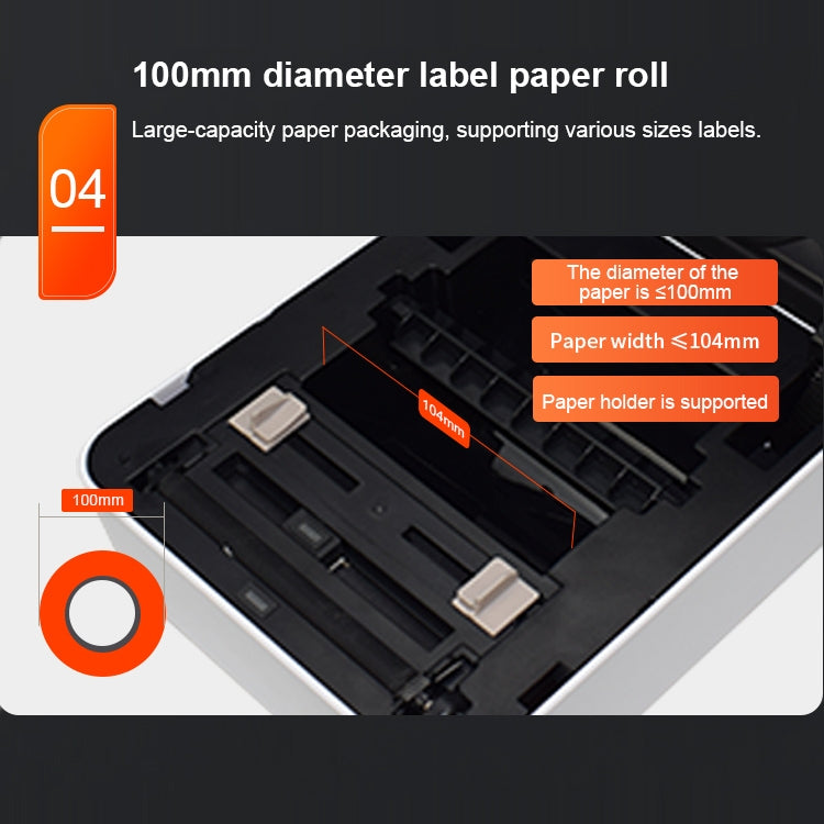 ZJ-9250 100x150mm USB Thermal Label Printer, Plug:US Plug(Black) - Printer by buy2fix | Online Shopping UK | buy2fix
