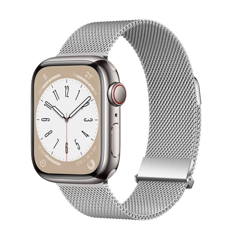 For Apple Watch Series 3 42mm ZGA Milanese Magnetic Metal Watch Band(Silver) - Watch Bands by ZGA | Online Shopping UK | buy2fix