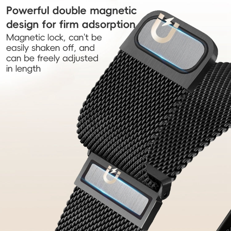 For Apple Watch Series 8 45mm ZGA Milanese Magnetic Metal Watch Band(Black) - Watch Bands by ZGA | Online Shopping UK | buy2fix