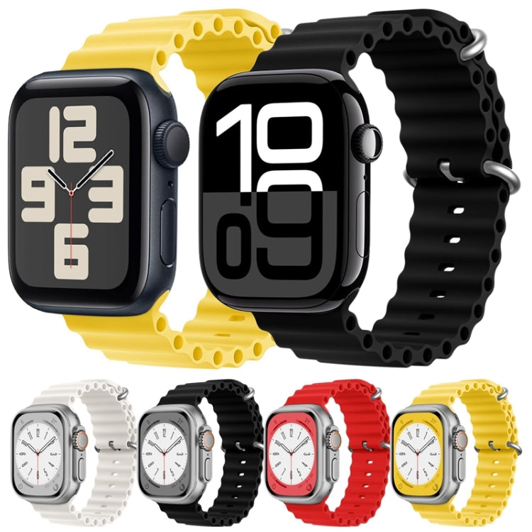 For Apple Watch Series 9 45mm ZGA Ocean Silicone Watch Band(Yellow) - Watch Bands by ZGA | Online Shopping UK | buy2fix