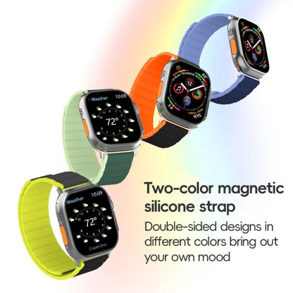 For Apple Watch Series 5 44mm ZGA Two Color Magnetic Silicone Watch Band(Black+Orange) - Watch Bands by ZGA | Online Shopping UK | buy2fix