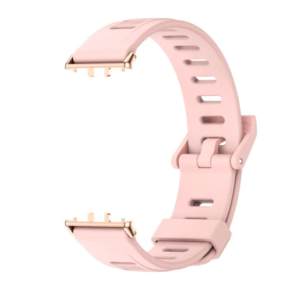 For Samsung Galaxy Fit 3 Mijobs Flat Hole Silicone Watch Band(Pink+Rose Gold) - Watch Bands by MIJOBS | Online Shopping UK | buy2fix