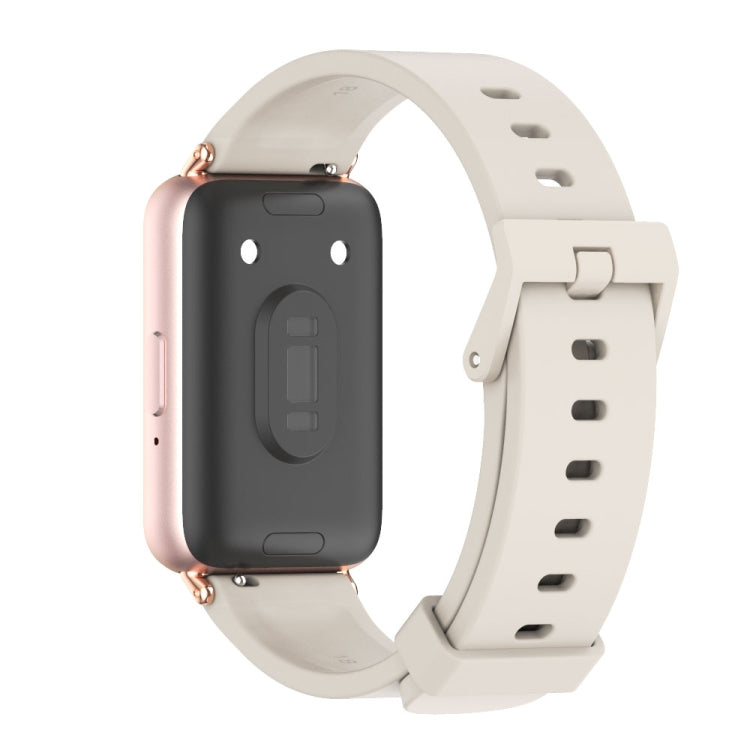 For Samsung Galaxy Fit 3 Mijobs Silicone Watch Band(Grey+Rose Gold) - Watch Bands by MIJOBS | Online Shopping UK | buy2fix